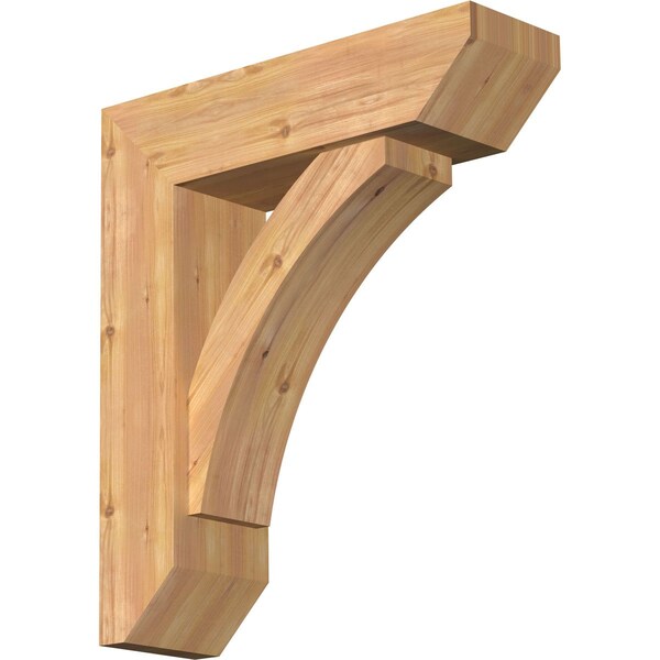 Ekena Millwork Thorton Slat Smooth Bracket w/ Offset Brace, Western Red Cedar, 7 1/2"W x 26"D x 30"H BKT0806X26X30THR06SWR - main